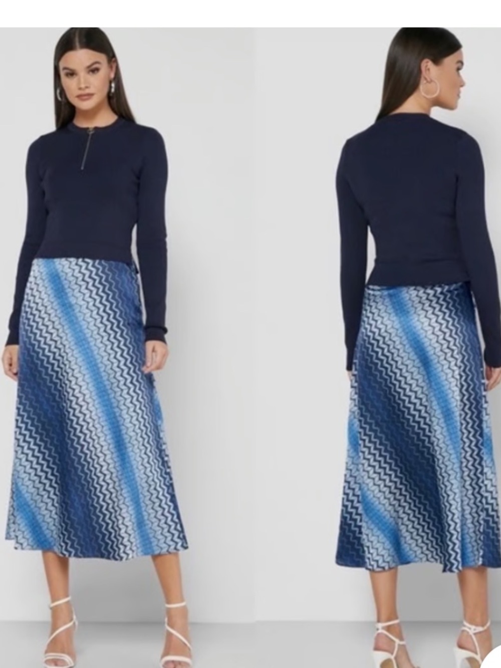 Ted Baker Women's Navy BlueContrast lonaa Mockable Slip Midi Dress Size 2